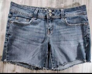 Aeropostale Hailey Flare Curvy Denim Cutoff Shorts Women Juniors Size 7/8 Blue